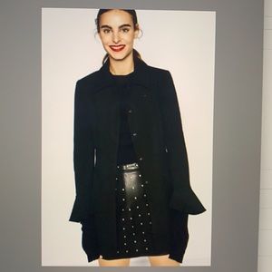 Zara Basic Collection Black Coat with Bell cuffs